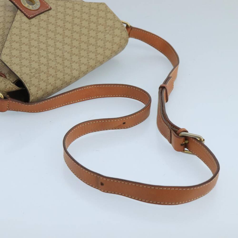 CELINE Macadam Canvas Shoulder Bag Beige Gold - Picture 7 of 16